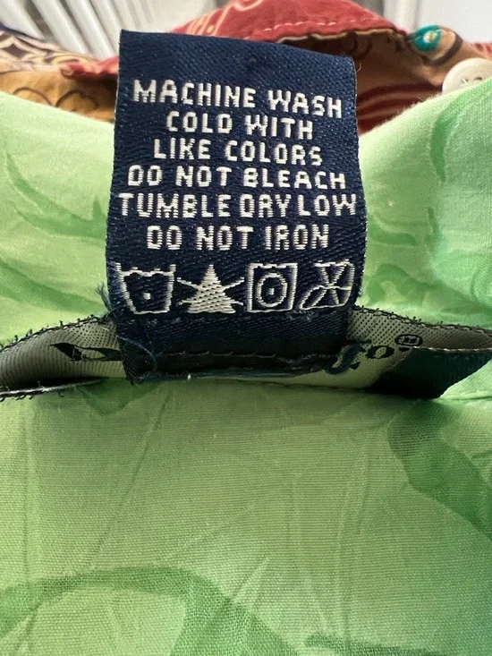 Denim & Co Light Lime Green Textured Button-Down Blouse Sheer Floral Pattern 1X - Picture 5 of 8